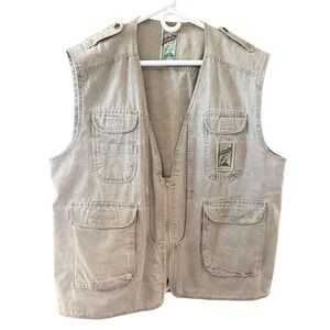 Thomas Cook Australian Adventure Men L Khaki Cotton Utility Fishing Vest Outdoor